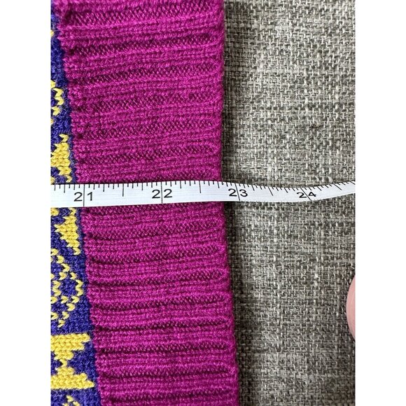 Hasting & Smith Cardigan Sweater Womens Size Large Colorful Purple Magenta Green - Picture 6 of 6
